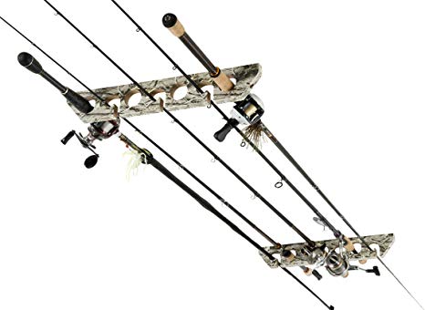 Camo Horizontal Ceiling Rack for Fishing Rod Storage, Holds up to 7 Fishing Rods