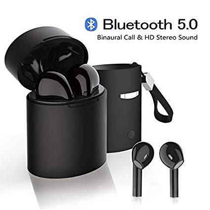 Bluetooth Headset 5.0, Wireless Earbuds, Built-in Hands-Free Microphone and Charging Box, Noise-Reduction high-Definition 3D Stereo, for in-Ear Apple Airpods Android/iPhone/Samsung, etc. (White) (X10)