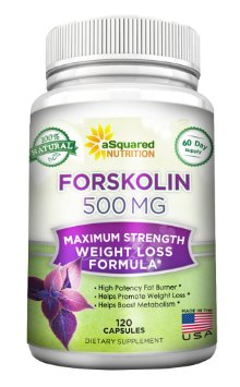 100% Pure Forskolin 500mg Max Strength - 120 Capsules, Forskolin Extract Supplement for Weight Loss Fuel, Coleus Forskohlii Root 20% Standardized Diet Pills, Belly Buster Fat Burner 2x Slim Trim Lose