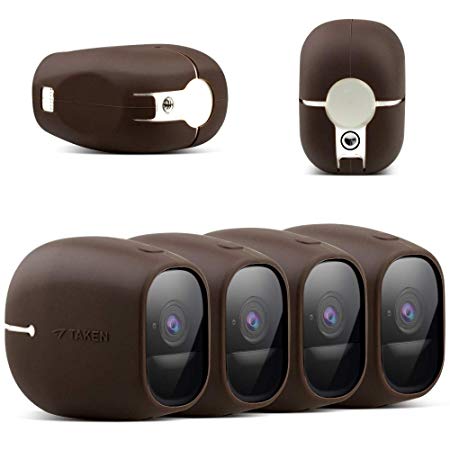 Taken Silicone Skins Compatible with Arlo PRO, Arlo PRO 2 Smart Security Home Camera, Silicone Skins Case Cover for Arlo PRO & Arlo PRO 2 Smart Security Wire-Free Cameras, 4 Pack, Brown