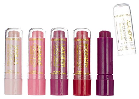 Style Essentials Shimmer Lip Balm with Shea Butter, 5 Count