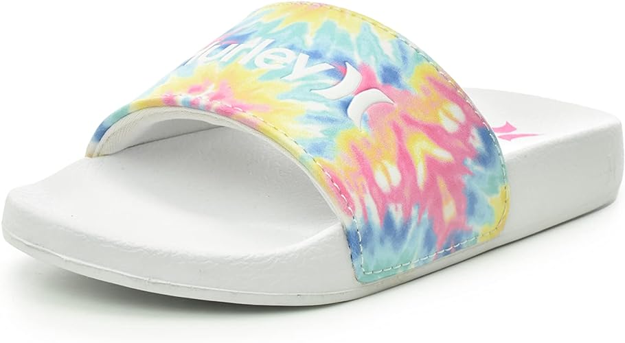 Hurley Naia Kids Slide Sandals - Comfort Slip On Summer Slide for Unisex - Slippers EVA Footbed for Outdoor Beach Pool Shower