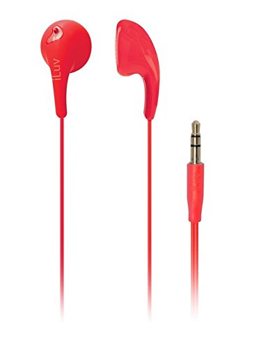 iLuv iEP205RED Bubble Gum 2 Flexible, Jelly-Type Stereo Earphones - Red