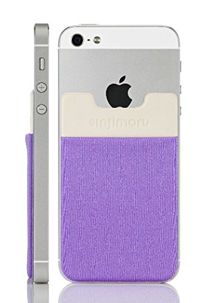 Sinjimoru Sinji Pouch B3 Adhesive accessory pocket for all iPhone, Samsung & Android smart phones (Light Violet)