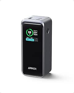 Anker Prime Power Bank, Caricabatterie Portatile da 20000mAh con Uscita a 200W, Display Digitale, Compatibile con iPhone, Samsung, MacBook, Dell