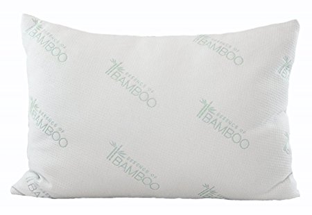 Gel Fiber Pillow - Down Alternative, Hypoallergenic .4 Micro Denier Filled Pillows with Rayon Derived from Bamboo Cover (Queen Size, Soft) Crafted in the USA