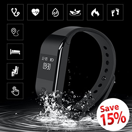 Fitpolo Heart Rate Monitor iFit360 with Step and Calorie Counter, Fitness tracker and Smart Notification ,waterproof Bluetooth Sport Wristband.