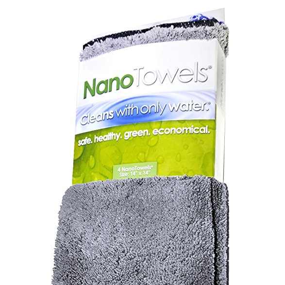 Nano Towels - Amazing Eco Fabric That Cleans Virtually Any Surface With Only Water. No More Paper Towels Or Toxic Chemicals. (Grey)
