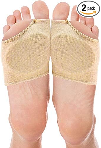 NatraCure Metatarsal Gel Pads - Fabric Sleeve with Ball of Foot Cushion - Support and Pain Relief for Metatarsalgia, Mortons Neuroma and Other Forefoot Pain - 1 Pair (Large/Extra Large)