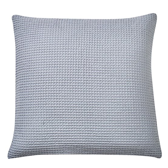 PHF Waffle Euro Sham Cover and Cushion Cover 100% Cotton 2 pieces 26"26" Light Grey