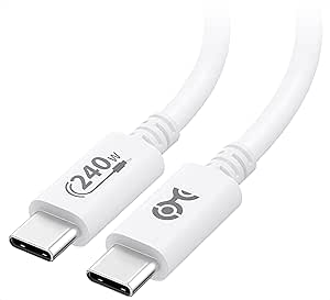 Cable Matters [USB-IF zertifiziert] 240W usb c ladekabel 2m schnellladekabel für MacBook Pro, Dell XPS (USB-C ladekabel, 140W USB C Kabel) mit Stromübertragung 3.1 in Weiß (USB 2.0, No Video)