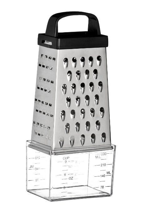 Premier Housewares 4 Sided Grater with Compartment - Stainless Steel