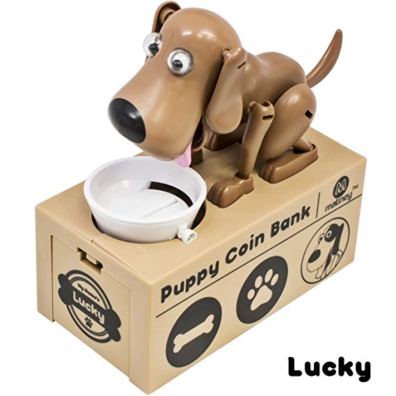 Matney Dog Piggy Bank - Robotic Coin Toy Money Box – Coin Bank Collection - Great Gift for Any Child - Collect Them All For Complete Fun- (Lucky)