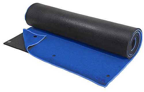 SnapMat Hot Yoga Mat & Towel Combo (24” x 72”) – Extra Thick 1/4” (6.4mm), High Density, Non Slip Exercise Mat with Detachable Microfiber Yoga Towel – Patent Pending
