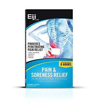 Premium Essential Oils & Herbs Patch For Pain Relief By Eiji Essentials – Easy To Use – Perfect For Simple Backaches, Arthritis, Bruises & Sprains – With Capsicum Extract & Korea Red Ginseng