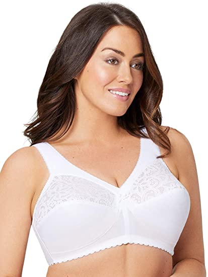 Glamorise Women's Full Figure MagicLift Cotton Wirefree Support Bra #1001