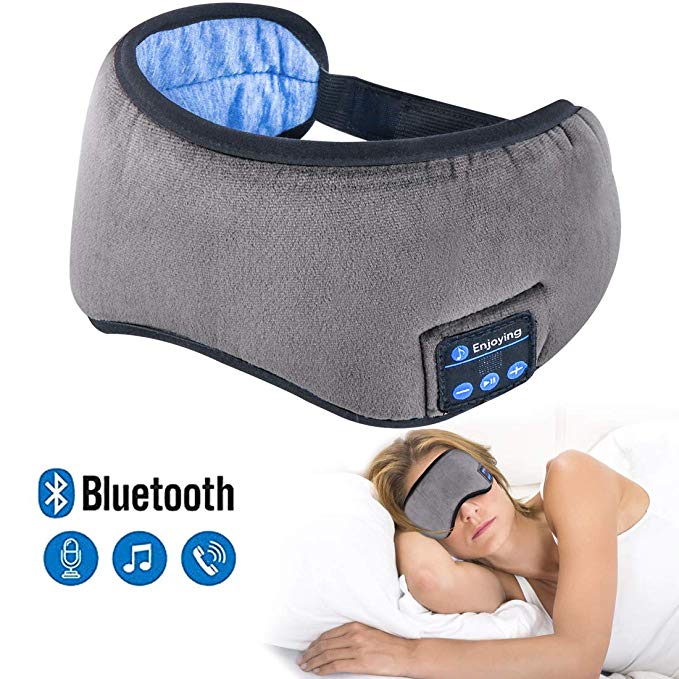 Bluetooth Sleeping Eye Mask | Sleep Headphones, Homder Wireless Bluetooth Headphones Music Travel Sleeping Headset 4.2 Bluetooth Handsfree Sleep Eye Shades Built-in Speakers Microphone Washable