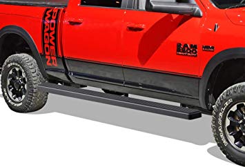 APS iBoard Running Boards (Nerf Bars | Side Steps | Step Bars) for 2009-2018 Ram 1500 Crew Cab Pickup 5.5ft Short Bed & 2010-2019 Ram 2500/3500 | (Black Powder Coated 5 inches Wheel to Wheel)