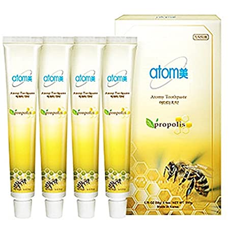 Atomy Toothpaste New 4 Tubes 1.76 Oz (50 g) Oral Care Propolis Green Tea Extract Herbal