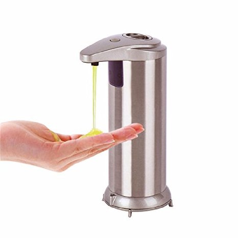 Krois Automatic Soap Dispenser Hand Touchless Stainless Steel Soap Dispenser-Perfect for Bathroom and Kitchen Fingerprint Resistant - Brushed Nickel
