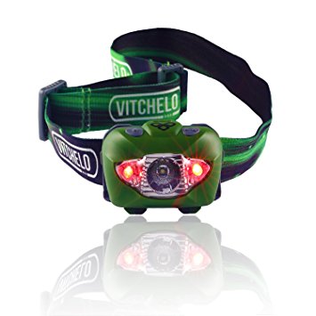 Brightest & Best Led Headlamp Flashlight with Red Lights for Reading Outdoor Running Camping Backpacking Fishing Hunting Climbing Walking Jogging - Waterproof Work Light Headlamps with Batteries (Green)