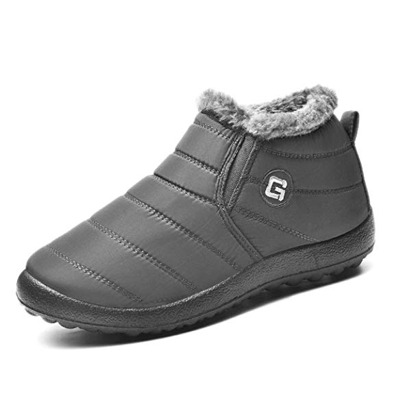 Ginjang Women Winter Snow Boots Warm Ankle Boots Anti-Slip Waterproof Winter Shoes Slip On Booties Sneakers