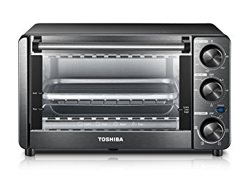 Toshiba MG12GQN-BS Toaster Oven, 4-Slice Bread/9-Inch Pizza, Black stainless