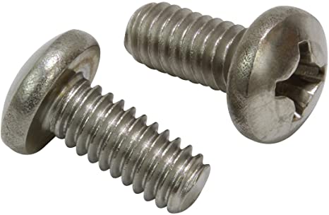 #10-24 X 1/2" Stainless Pan Head Phillips Machine Screw (100 pc) 18-8 (304) Stainless Steel Screws by Bolt Dropper