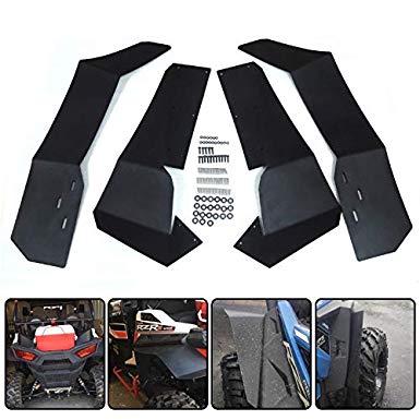 Extended Fender Flares Mud Flaps for Polaris RZR-S 900 RZR-S 1000 RZR-4 900 2015-2019 UTV Front & Rear Mud Guards - Set of 4