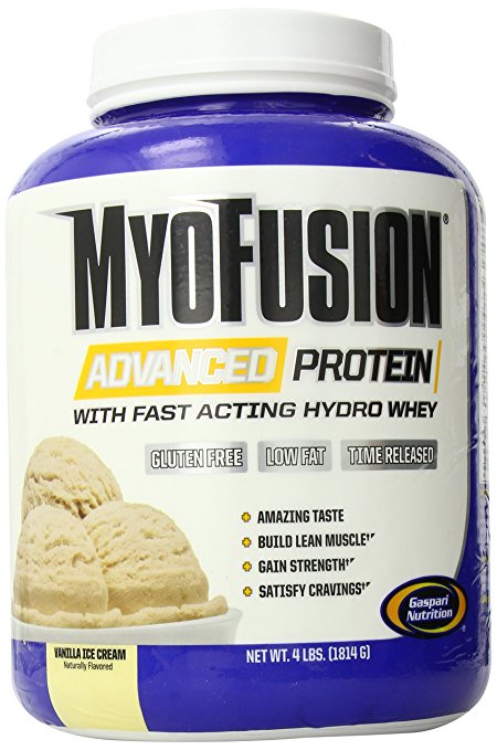 Gaspari Nutrition Myofusion Advanced Protein, Vanilla Ice Cream, 4 Pound