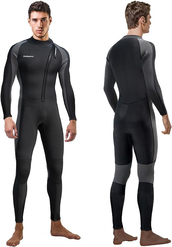 Divmystery Wetsuits for Men (14 Sizes) - Super Stretchy - 3/2mm Full Body Wet Suits for Men, Wetsuit for Surfing Diving Snorkeling Kayaking Paddleboarding Water Sports