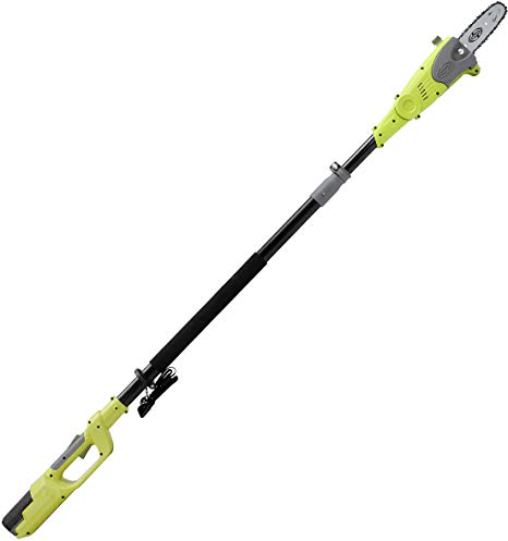 Sun Joe iON8PS2-LT 8-Inch 2.5 Amp 40V Cordless Multi-Angle Pole Chain Saw, 8", Green