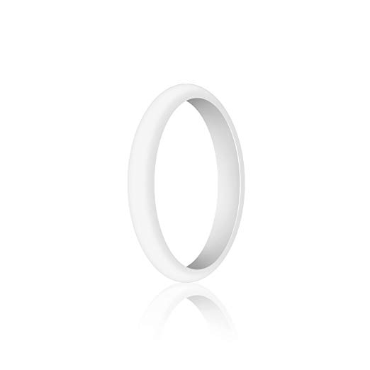 WIGERLON Womens Silicone Wedding Ring&Rubber Wedding Bands for Workout and Sports Width 3mm