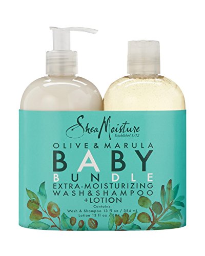 Shea Moisture Olive & Marula Baby Bundle Extra Moisturizing Wash And Shampoo Plus Lotion