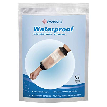 Wananfu Waterproof PICC line Protector Arm Cast Cover for Shower Adult/Injured Arm Covers/Bandage Shower/Chemotherapy Shower and Bath Watertight Protection 100% Reusable（Weight: 99-198 pounds）