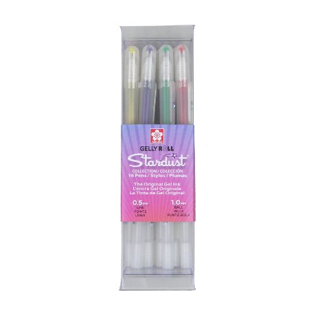 Sakura 57913 16-Piece Gelly Roll Stardust Assorted Colors Cube Collection Glitter Pen Set