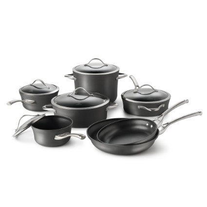 Calphalon Contemporary Hard-Anodized Aluminum Nonstick Cookware Set, 12-Piece, Black