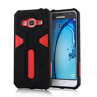 Samsung Galaxy J3 Case, Ranyi [Rugged Armor] [and screen protector] Polycarbonate Frame   Shock Resistant TPU Bumper Dual Layer Heavy Duty Full-body Protective Case for Samsung Galaxy J3 (red)