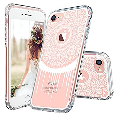 iPhone 7 Case, Fashion iPhone 7 Case, MOSNOVO White Totem Henna Mandala Clear Design Transparent Plastic Hard with TPU Bumper Protective Back Case Cover for Apple iPhone 7 (4.7 Inch)