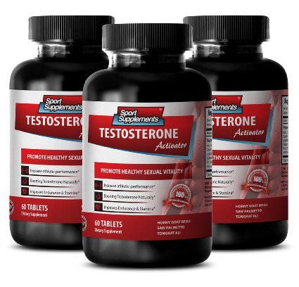 Wild yam root extract - Testosterone Activator - Testosterone booster for men sex drive (3 Bottles - 180 Tablets)