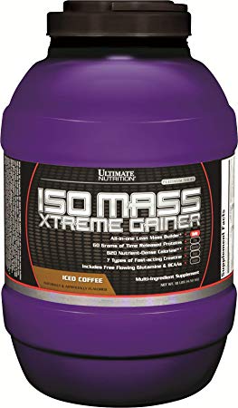 Ultimate Nutrition Iso Mass Xtreme Gainer Serious Weight and Lean Muscle Mass Protein Powder, Iced Coffee, 30 Servings