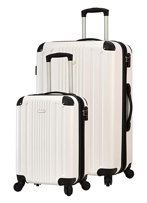 TravelCross Milano Luggage Expandable Lightweight Spinner Set - White, 2 piece (20''/ 28'')