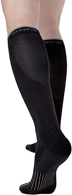 Copper Fit Unisex 2.0 Easy-On and Easy-Off Knee High Compression Socks