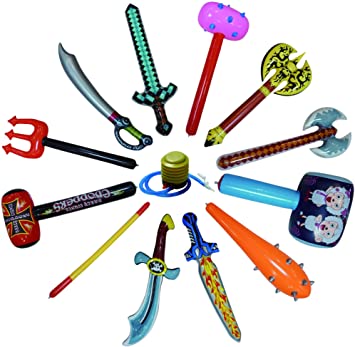 Inflatable Weapons for Kids Party Favors Birthday Party (Box of 12)