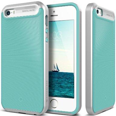 iPhone 5S Case, Caseology® [Wavelength Series] Textured Pattern Grip Cover [Turquoise Mint] [Shock Proof] for Apple iPhone 5S / 5 (2013) & iPhone SE (2016) - Turquoise Mint