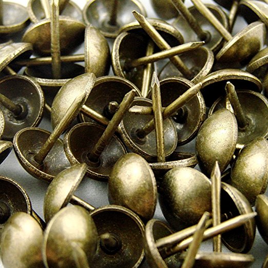 decotacks Upholstery Nails/tacks 7/16" - 100 Pcs [Antique Brass, French Natural] DX0511AB