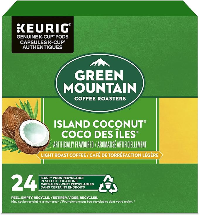 Green Mountain Coffee Island Coconut K-Cup Coffee Pods, 24 Count For Keurig Coffee Makers