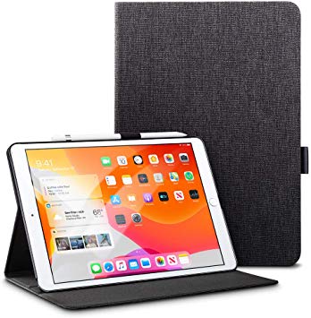 ESR for iPad 10.2 Case, Urban Premium Folio Case for iPad 7th Generation 10.2" 2019, [Built-in Pencil Holder] [Book Cover Design] [Multi-Angle Viewing Stand] [Auto Sleep/Wake], Charcoal