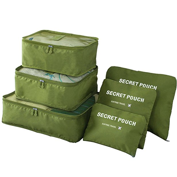Packing Cubes, Teoyall 6pcs Travel Luggage Organizer Storage Bags