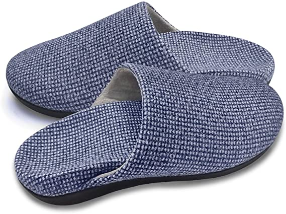 Slippers with Arch Support, Comfortable Orthopedic Sandals for Plantar Fasciitis Flat Foot House Outdoor, Blue, Women US 7